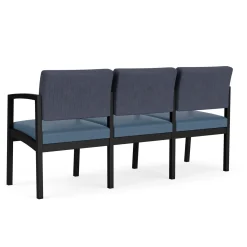 New Castle Steel Three Seat Sofa w/ Arms with Designer Upholstery