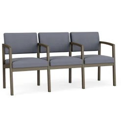 New Castle Steel Three Seat Sofa w/ Center Arms with Standard Upholstery