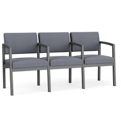New Castle Steel Three Seat Sofa w/ Center Arms with Standard Upholstery