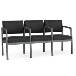 New Castle Steel Three Seat Sofa w/ Center Arms with Standard Upholstery