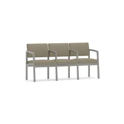 New Castle Steel Three Seat Sofa w/ Center Arms with Standard Upholstery