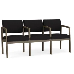 New Castle Steel Three Seat Sofa w/ Center Arms with Standard Upholstery