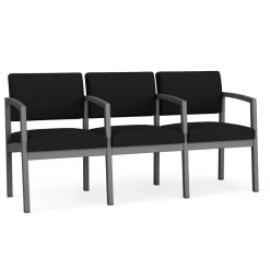 New Castle Steel Three Seat Sofa w/ Center Arms with Standard Upholstery