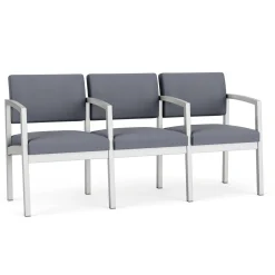 New Castle Steel Three Seat Sofa w/ Center Arms with Standard Upholstery