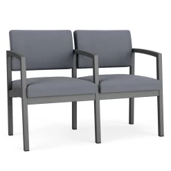 New Castle Steel Two Seat Sofa with Center Arm in Standard Upholstery