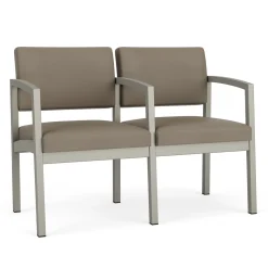 New Castle Steel Two Seat Sofa with Center Arm in Standard Upholstery