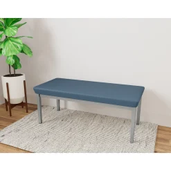 New Castle Steel Two Seat Bench with Designer Upholstery