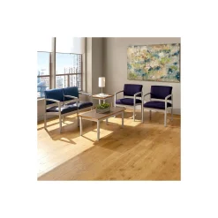 New Castle Steel Two Seat and Center Arm with Designer Upholstery