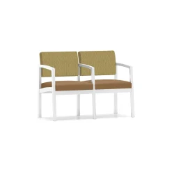 New Castle Steel Two Seat and Center Arm with Designer Upholstery
