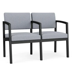 New Castle Steel Two Seat and Center Arm with Designer Upholstery