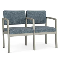 New Castle Steel Two Seat and Center Arm with Designer Upholstery