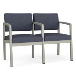 New Castle Steel Two Seat and Center Arm with Designer Upholstery