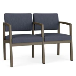 New Castle Steel Two Seat and Center Arm with Designer Upholstery