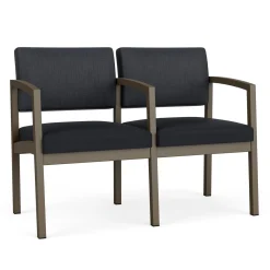 New Castle Steel Two Seat and Center Arm with Designer Upholstery