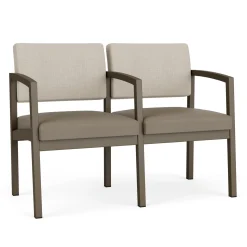 New Castle Steel Two Seat and Center Arm with Designer Upholstery