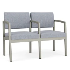 New Castle Steel Two Seat and Center Arm with Designer Upholstery