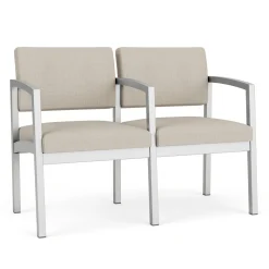 New Castle Steel Two Seat and Center Arm with Designer Upholstery