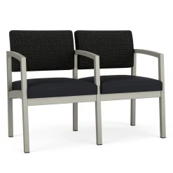 New Castle Steel Two Seat and Center Arm with Designer Upholstery