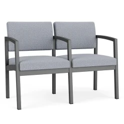 New Castle Steel Two Seat and Center Arm with Designer Upholstery