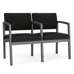 New Castle Steel Two Seat and Center Arm with Designer Upholstery