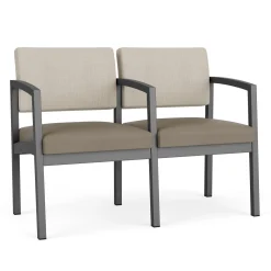 New Castle Steel Two Seat and Center Arm with Designer Upholstery