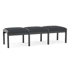New Castle Wood 3 Seat Bench with Designer Upholstery