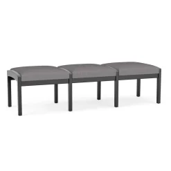 New Castle Wood 3 Seat Bench with Designer Upholstery