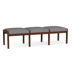 New Castle Wood 3 Seat Bench with Designer Upholstery