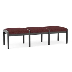 New Castle Wood 3 Seat Bench with Designer Upholstery