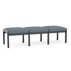 New Castle Wood 3 Seat Bench with Designer Upholstery