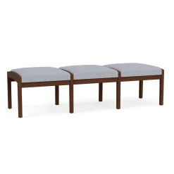 New Castle Wood 3 Seat Bench with Designer Upholstery