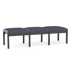 New Castle Wood 3 Seat Bench with Designer Upholstery