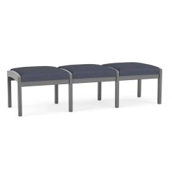 New Castle Wood 3 Seat Bench with Designer Upholstery