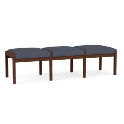 New Castle Wood 3 Seat Bench with Designer Upholstery