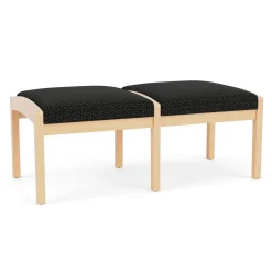 New Castle Wood 2 Seat Bench with Designer Upholstery