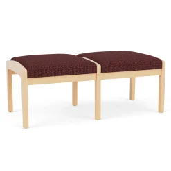 New Castle Wood 2 Seat Bench with Designer Upholstery