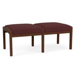 New Castle Wood 2 Seat Bench with Designer Upholstery