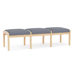 New Castle Wood 3 Seat Bench with Standard Fabric