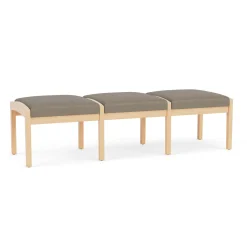 New Castle Wood 3 Seat Bench with Standard Fabric