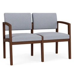 New Castle Wood 2 Seat Sofa with Designer Upholstery