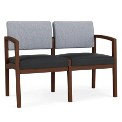 New Castle Wood 2 Seat Sofa with Designer Upholstery