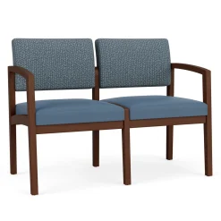 New Castle Wood 2 Seat Sofa with Designer Upholstery