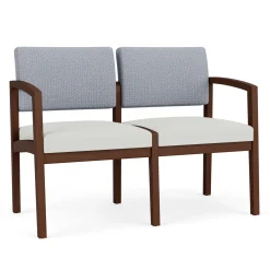New Castle Wood 2 Seat Sofa with Designer Upholstery