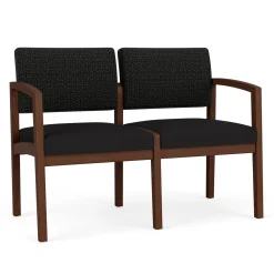 New Castle Wood 2 Seat Sofa with Designer Upholstery