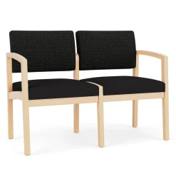 New Castle Wood 2 Seat Sofa with Designer Upholstery