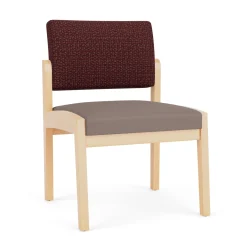 New Castle Wood Armless Guest Chair with Designer Upholstery