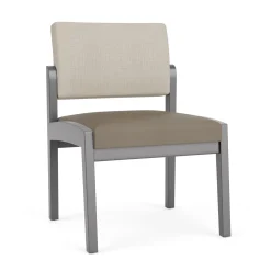 New Castle Wood Armless Guest Chair with Designer Upholstery
