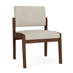 New Castle Wood Armless Guest Chair with Designer Upholstery