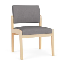 New Castle Wood Armless Guest Chair with Designer Upholstery