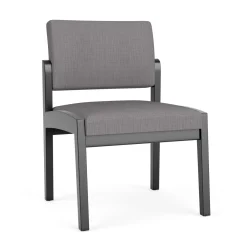 New Castle Wood Armless Guest Chair with Designer Upholstery